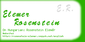 elemer rosenstein business card